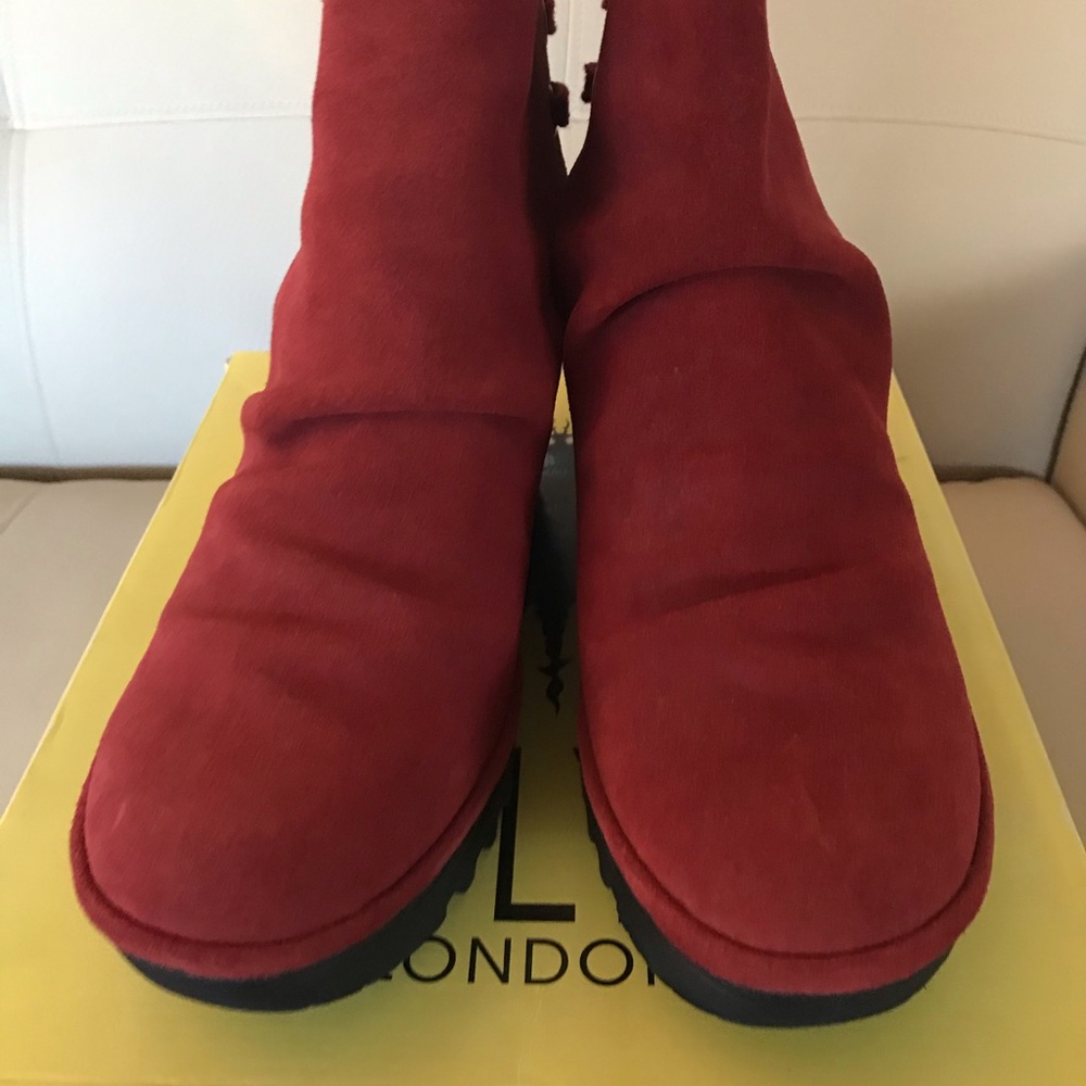 Fly London Yama Red Suede Bootie